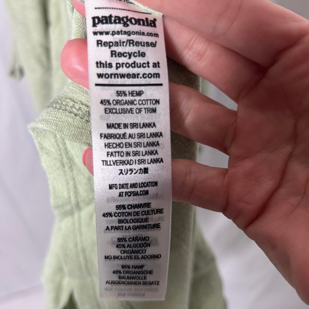 Patagonia wear with all green wrap hemp organic cotton dress womens M - Picture 4 of 5